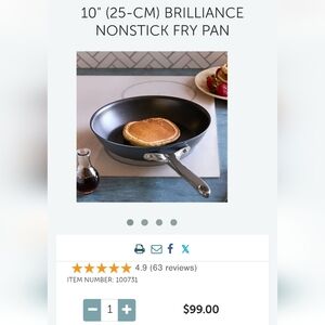 Pampered Chef 10.5" Brilliance Non Stick Fry Pan
